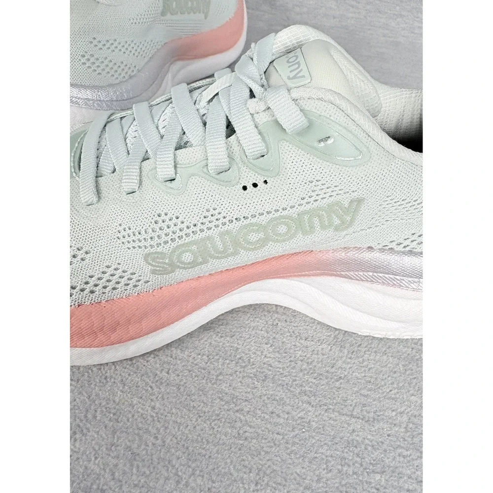 Saucony Ride 15 Running Sneakers Womens 6 M Green Pink Mist Cameo Comfort - Picture 7 of 13